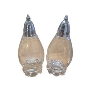 Vintage Imperial Candlewick Salt and Pepper Shakers Clear Glass 4.5"